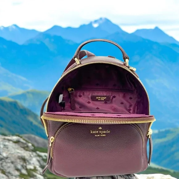 Kate Spade Jackson Burgundy Leather Backpack Kate Spade New York Jackson Medium Backpack Pebbled Leather  main image 2